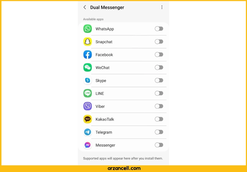 آموزش فعال کردن قابلیت پیام‌رسان دوگانه (Dual Messenger)