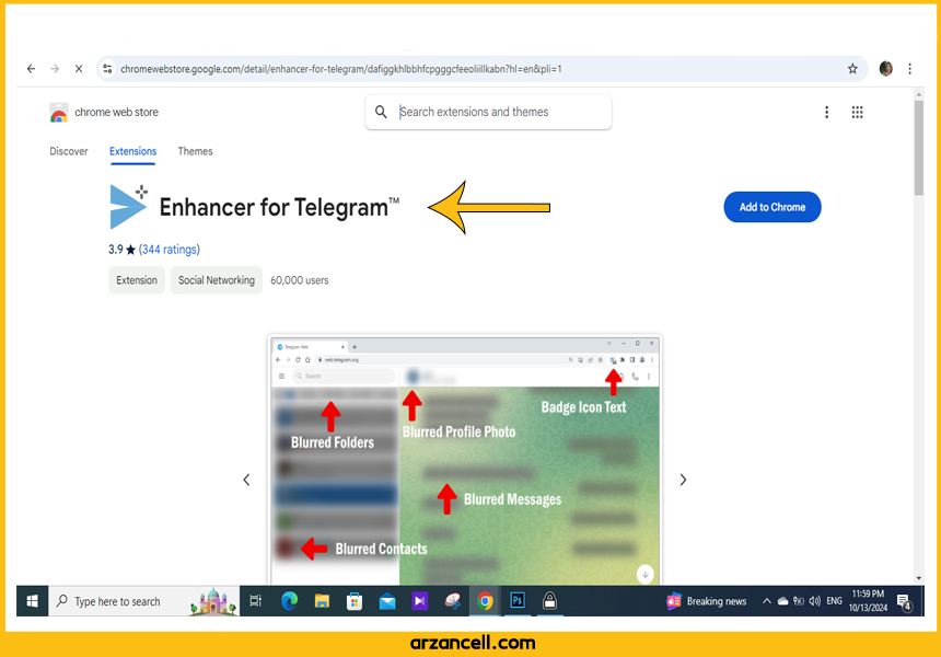 افزونه Telegram Web Enhancer