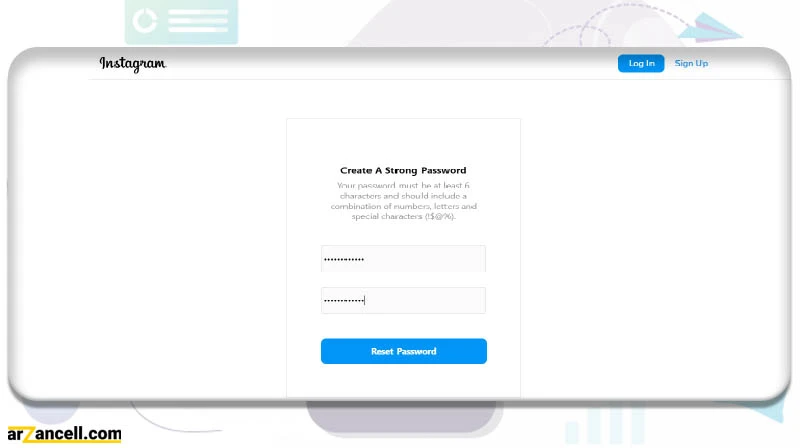 لینک بازیابی رمز اینستاگرام در کامپیوتر با ایمیل