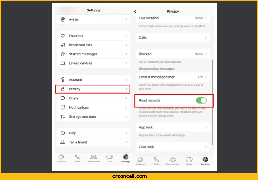 دیدن وضعیت واتساپ بدون فهمیدن طرف از طریق ویژگی read receipts