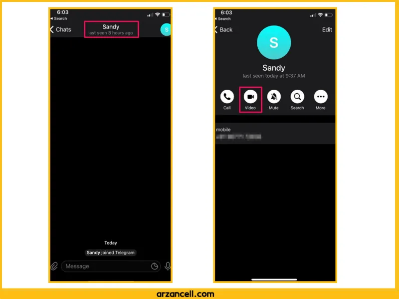 نحوه فعالسازی تماس تصویری تلگرام در آیفون